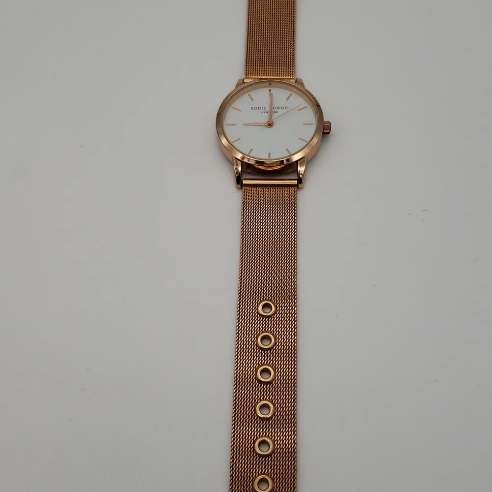 Eddie Borgo The Soho Rose Gold Watch-Woven Strap Quartz Movement